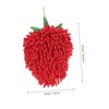 ABOOFAN Cute Strawberry Shaped Chenille Hand Towel Quick Drying Fuzzy