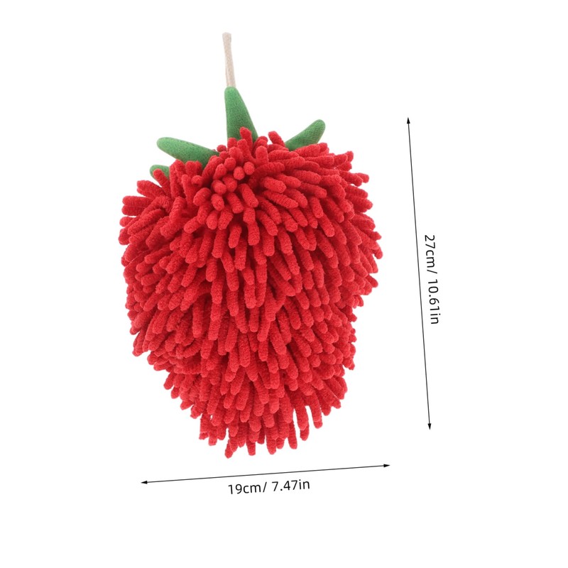 ABOOFAN Cute Strawberry Shaped Chenille Hand Towel Quick Drying Fuzzy