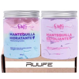 RUUFE Omg mantequilla corporal (2 pack) mantequilla corporal exfoliante omg y mantequilla corporal hidratante omg by kaba