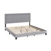 Furinno Laval Double Row Nail Head Upholstered Platform Bed Frame,