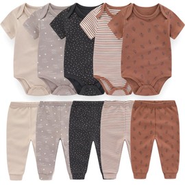 Kiddiezoom Baby Layette Set Baby Boys' 10-Piece Bodysuits Pants Set Toddler Girl Boy Unisex Baby Gift Sets…