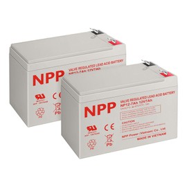 NPP 12V 7Ah Rechargeable AGM SLA Battery with F1 Terminals, for UPS, Security Alarm System, Verizon Fios Box etc(2 Pcs)