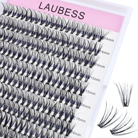 Lash Clusters LAUBESS Eyelash Clusters Individual Lashes Mixed Tray Cluster Lashes Kit DIY Lash Extensions at Home Fake Lashes Soft (20D-0.07D-14-18Mix)
