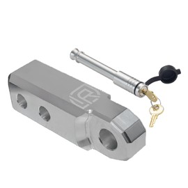 71019 | Single Pack Hitch Lug 2.0 with 2.5" Receiver Lock, Raw Aluminum, Fits 2" Receiver and 3/4" D-Ring Shackles, CNC Machined from 6061 Aluminum, Includes Lock for 2.5" Receiver