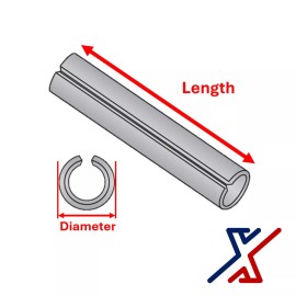X1 Tools 1/2" Diameter x 4" Long Roll Pin / Spring Pin / Tension Pin by X1 Tools - 12 Pins