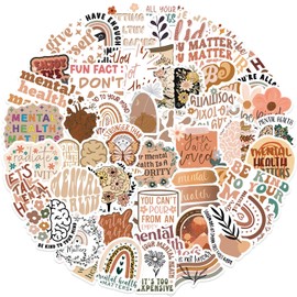 50PCS Stickers for Mental Health,Bohemia Stickers,Teens Boys and Girls Sticker Pack Vinyl Skateboard Guitar Door Laptop Luggage Car Bike Water Bottle Birthday Party Supplies Stickers