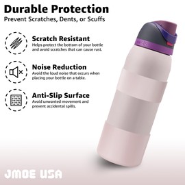 Jmoe USA Silicone Boot Sleeve + Hand Grip for Owala 40oz Water Bottle | BPA Free & Food-Grade Silicone Rubber | Protective Anti-Slip Bottom Bumper Cover | Protects Against Scratches (Dreamy Field)