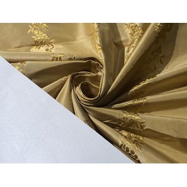 100% Silk Taffeta Jacquard Fabric Gold with Gold Jacquard TAFJACNEW18