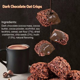 Dark Chocolate Oat Crisps – Crunchy Snack with Whole Grains, No Added Sugar, Individually Packed, Perfect for Afternoon Tea or On-the-Go 100g/3.53oz