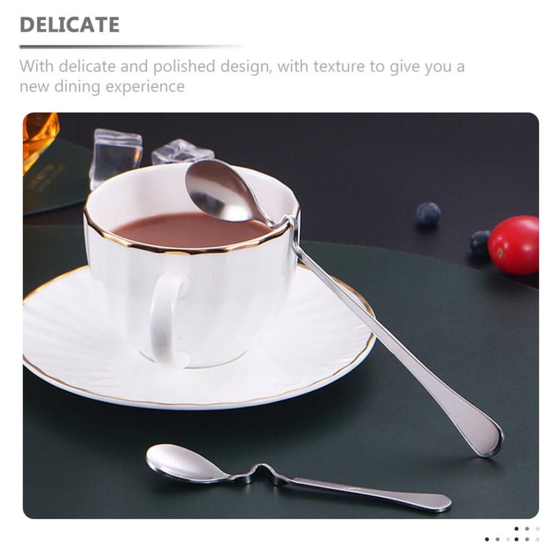 Serving Spoons Stainless Steel 4pcs Hanging Coffee Spoons, Bending Handle