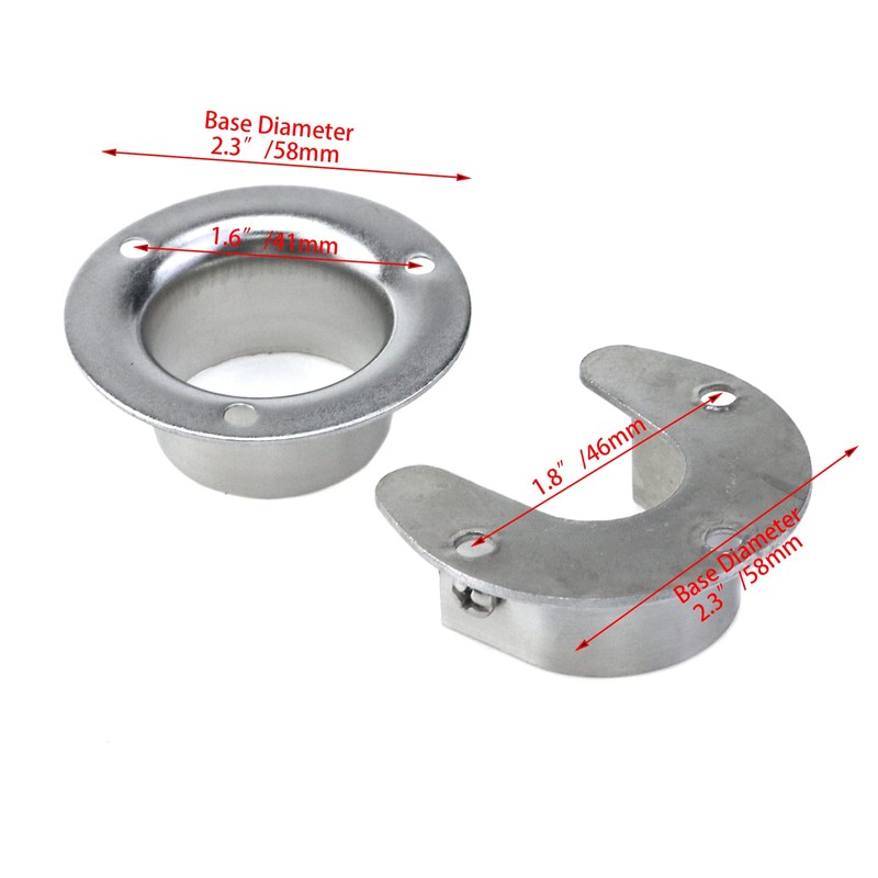 Tighall 6PCS Heavy Duty Stainless Steel Closet Pole Sockets Rod