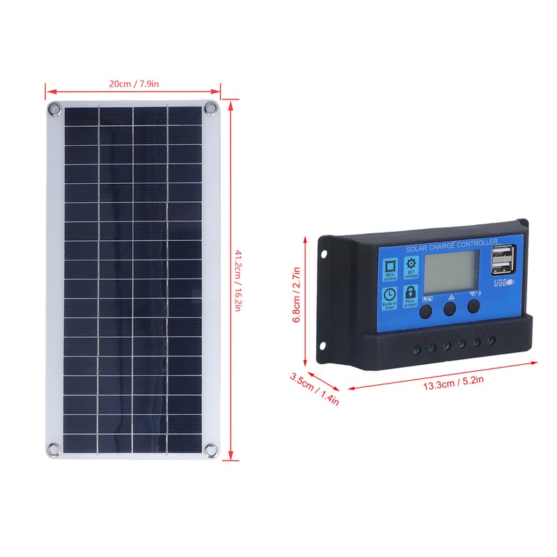 8W Monocrystalline Silicon Solar Panels with 10A Controller Portable Solar