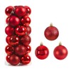 morytrade Christmas Ornaments Set of 24 Ball Decoration Ornaments (Red,