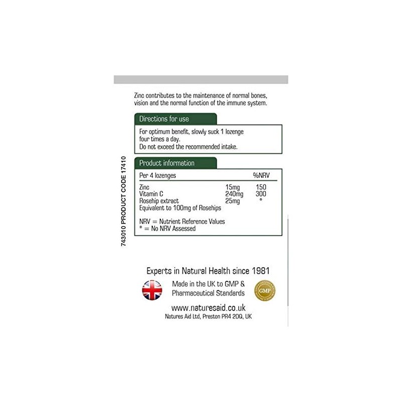 Natures Aid Zinc + C - Zinc with Vitamin C