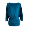 Luxe Rayon cuello barco Dolman manga 3/4 con parte superior