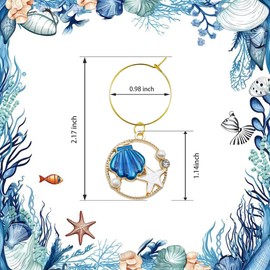 Nuburbur Wine Glass Charms/Markers/Identifiers/Tags for Stem Glasses for Wine Party Decorations Funny Summer Beach Themed Set of 13 (13 Pcs Beach Charms)