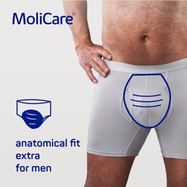 MoliCare Premium Men PAD, Incontinence Liners for Men with Bladder Weakness, V-Shaped fit, 4 Drops, Pack of 14