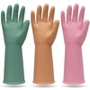 MAMISON 3 Pairs Colorful Reusable Waterproof Household Dishwashing Cleaning Rubber