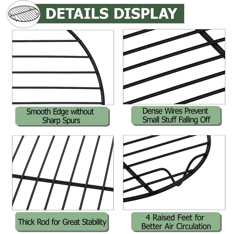 TeamFar Round Cooling Rack, 9" Non-stick Stainless Steel Baking Rack