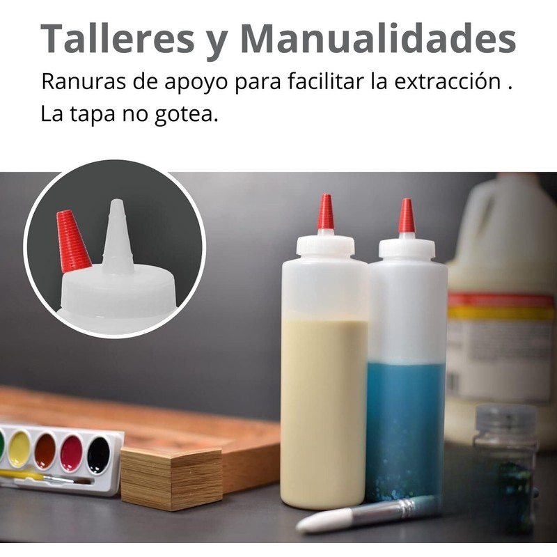 U Chef Juego de 6 Botellas de Plástico Exprimibles para