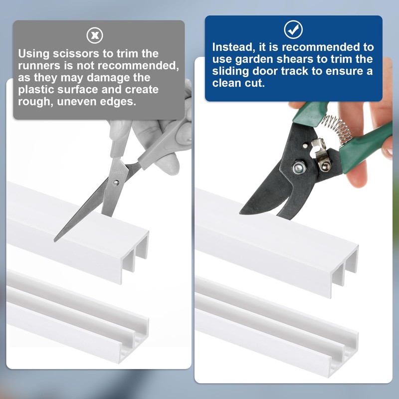uxcell 2Set White Plastic Sliding Door Track, Sliding Glass Window