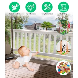Children's Safety Net, Balcony Railing, Stair Safety Net for Baby and Pets, Stair Railing Fence Mesh, Safety Net for Stairs/Doors/Indoor & Outdoor (300 x 90 cm, White)