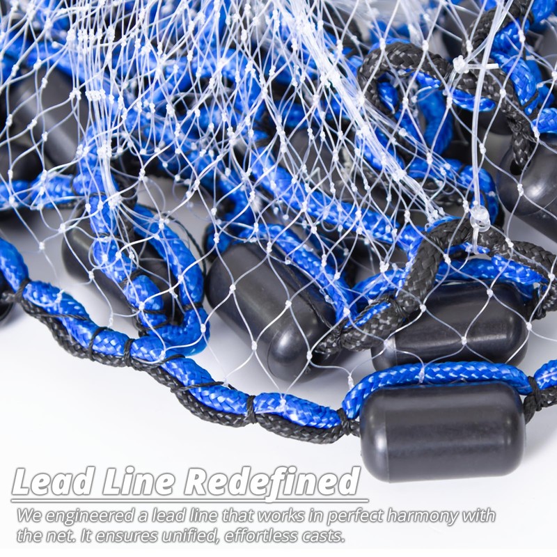 Ultra Light Series Fishing Cast Net with Eco-Friendly Lead Weights