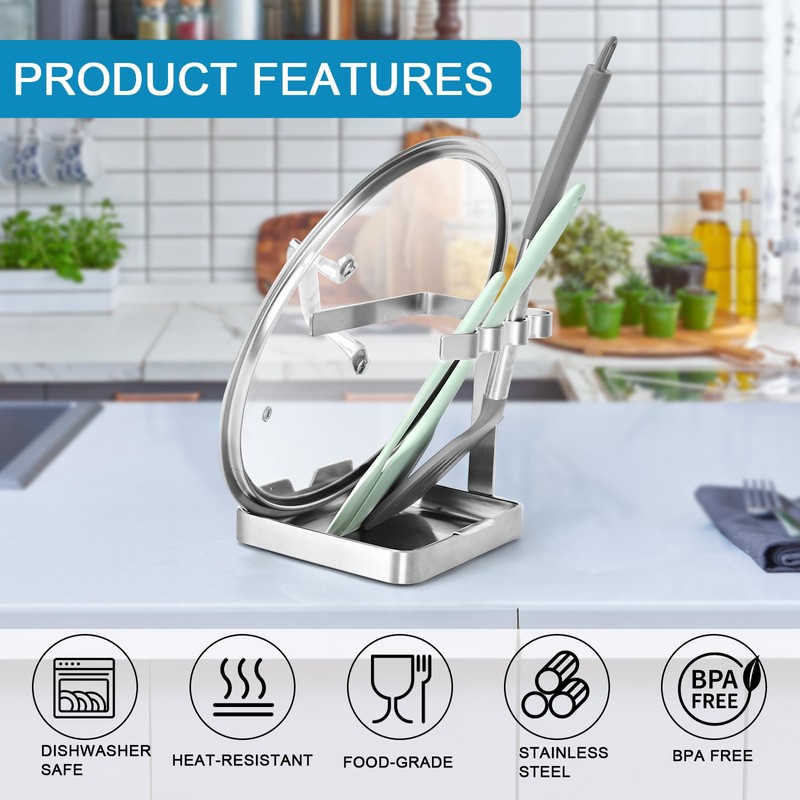 SOLEADER Vertical Spoon Rest and Lid Stand for Stove Top