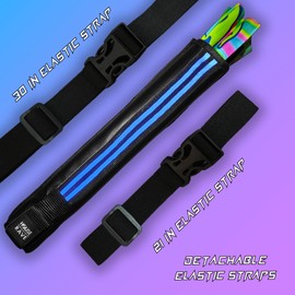 LED Hand Fan Holder - Secret Rear Pocket Fan Holster - Vegan Leather LED Holster for Rave Fans - LED Fan Holder for Waist or Thigh (Blue)