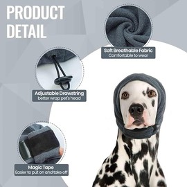 1pcs Wezxrauo Dog Calming Hoodie for Anxiety Relief & Noise Reduction, Soft Ear Wrap for Hematoma & Stress, Cozy Winter Headband Scarf for Small Medium Large Dogs (S)