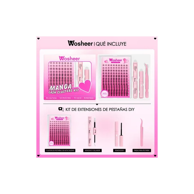 Wosheer Kit De Extensiones Pestañas 8-18mm Pestañas (matte)