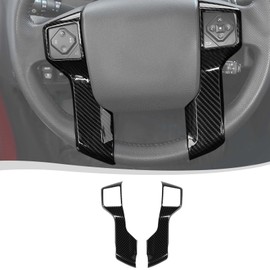 Voodonala for 4Runner Steering Wheel Cover Decoration Trim fit Toyota Tacoma 2014-2021 Tundra Sequoia 2018-2021 Toyota 4Runner SUV 2010-2021(2 Holes,Carbon Fiber Black)