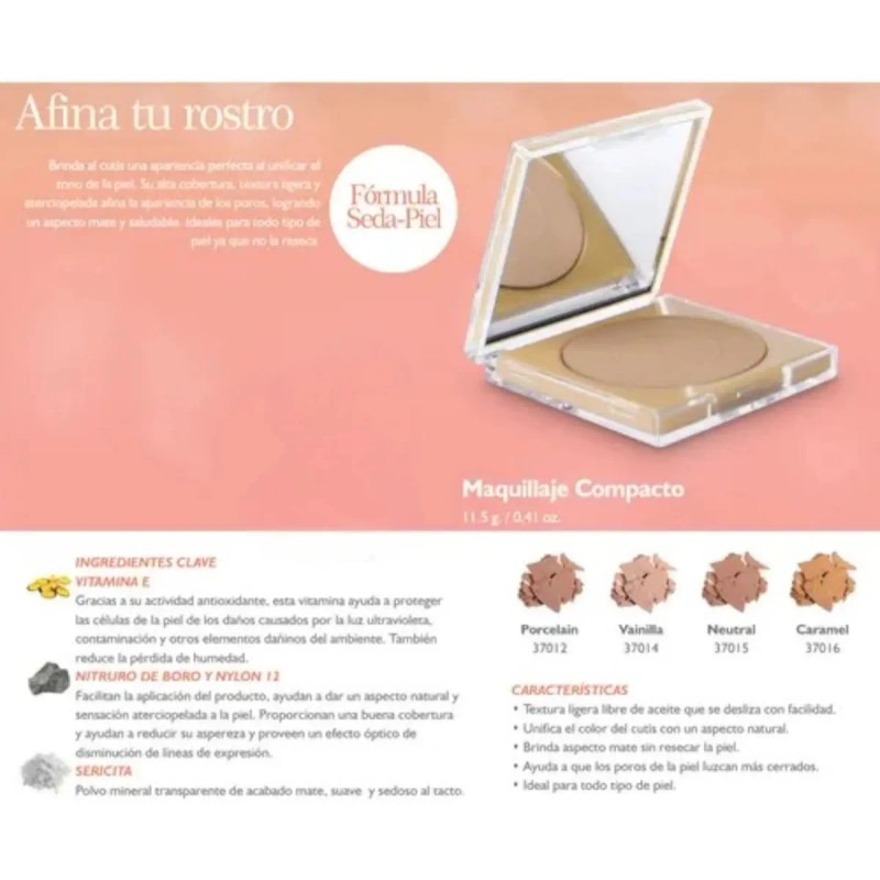 Maquillaje Compacto Tono Vainilla 11.5gr Terramar Vainilla