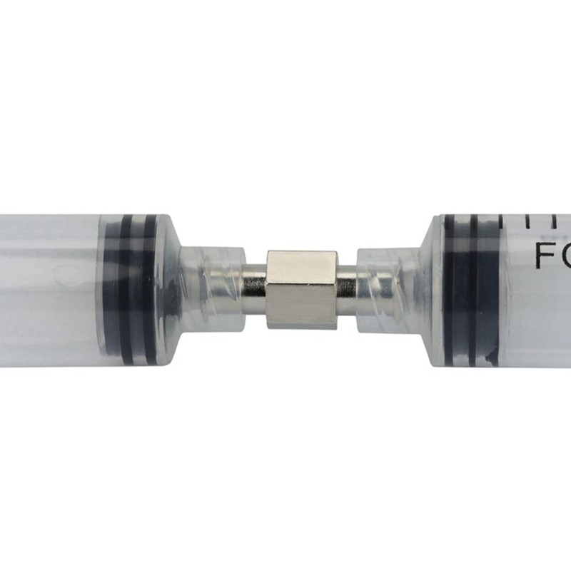 10Pcs Coupler Luer Syringe Connector Metal Double Joints Luer Lock