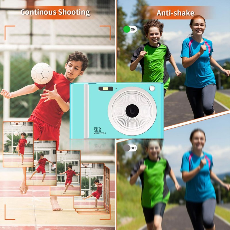 Digital Camera 1080P 48MP 16X Digital Zoom Prevents Shake Face