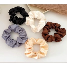 MTWC 5 Pcs Hair Scrunchies for Girls, Silk Scrunchies for Hair, Satin Scrunchies for Girls, Hair Scrunchies for Women, Silk Hair Scrunchies, Silk Hair Ties, Hair Accessories for Girls Ponytail Holders