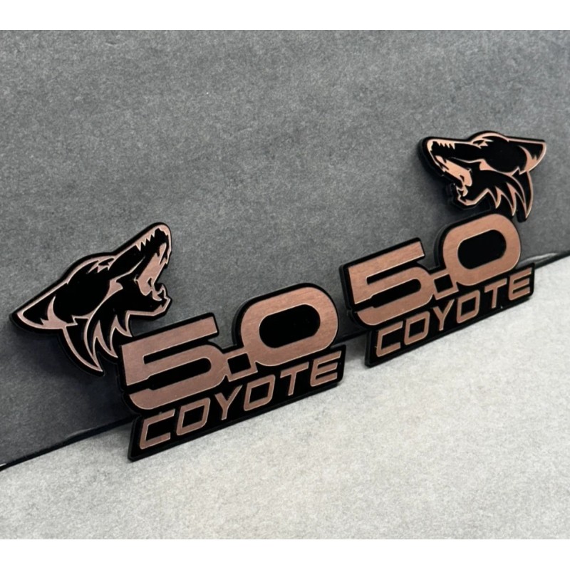 usa Standard COYOTE 5.0 Emblem Badges Bronze On BLACK EDITION