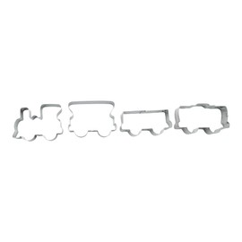 BekkiB 672-Set of 4 "Vehicles" Cookie Cutters Locomotive, Railway and Freight Wagons – Trains Cookie Cutter Set