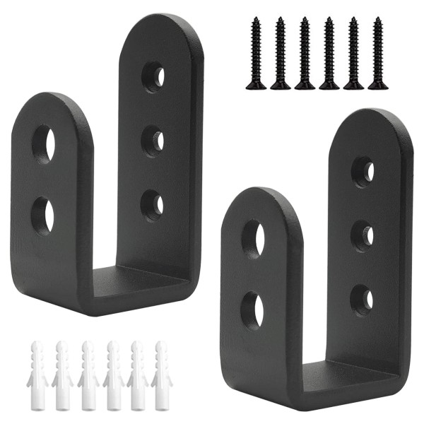 Domuen 2 Pack Heavy Duty 2x4 Door Barricade Brackets Steel