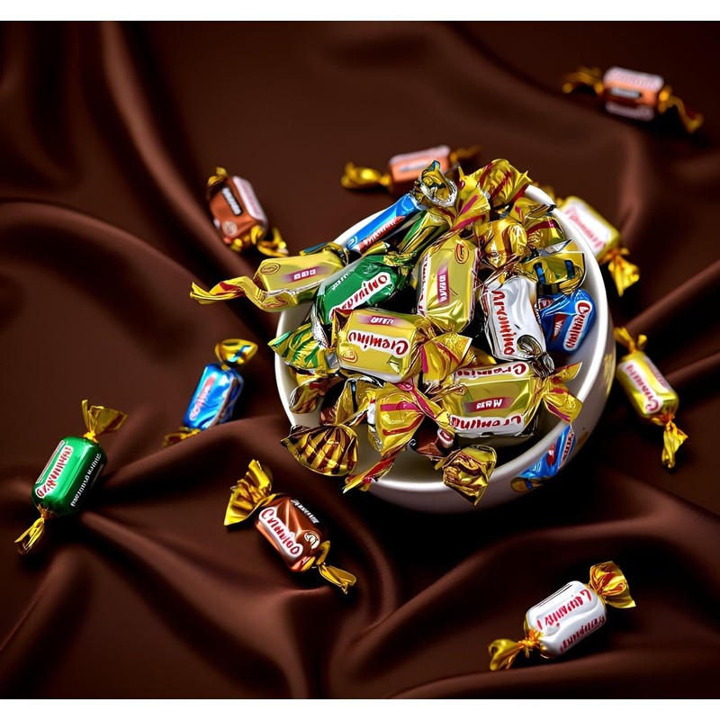 SweetGourmet Cremino Assorted Toffees, Arcor Soft Chewy Foil Wrapped Candy,