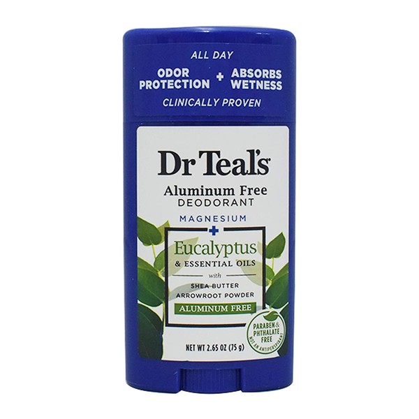 Dr Teal's Aluminum Free Deodorant - Eucalyptus - Paraben & Phthalate Free - 2.65 oz