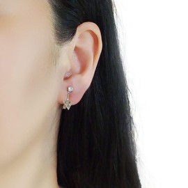 Screw Back Clip On Earrings Converters For Women, Pierced Earrings to Clip-on Non Pierced Earrings Miyabi Grace Silver with Crystal