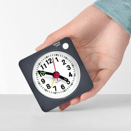 Xolixorium Travel Alarm Clock – Silent Analog Clock with Snooze, Nightlight, Lightweight, Non-Ticking for Bedside, Backpacking, Home Use