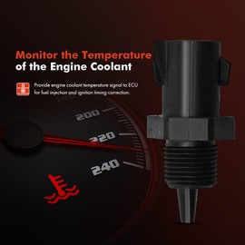 A-Premium Engine Coolant Temperature Sensor [2 Pins] Compatible with Ford & Nissan & Hyundai & Kia & Mazda & Lincoln & Mercury & Merkur, fits F-150, F-250, F-350, Escape, Fusion, Sonata, Optima & More