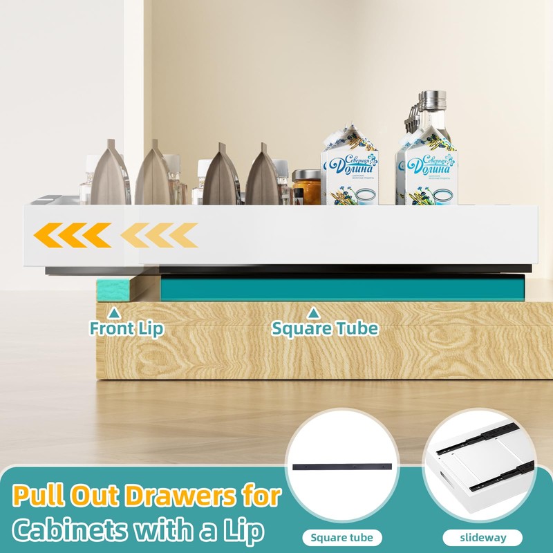 HBL' 2 Pack | 21" Deep Pull Out Cabinet Organizer