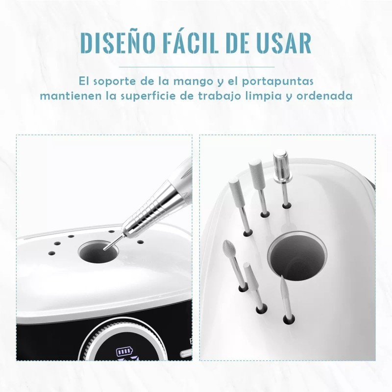 Delanie Limpiador Esmeril Taladro Torno Para Uñas 35000 Rpm Recargab