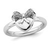 Heart & Bow Ribbon Ring with Diamond Accent in Sterling