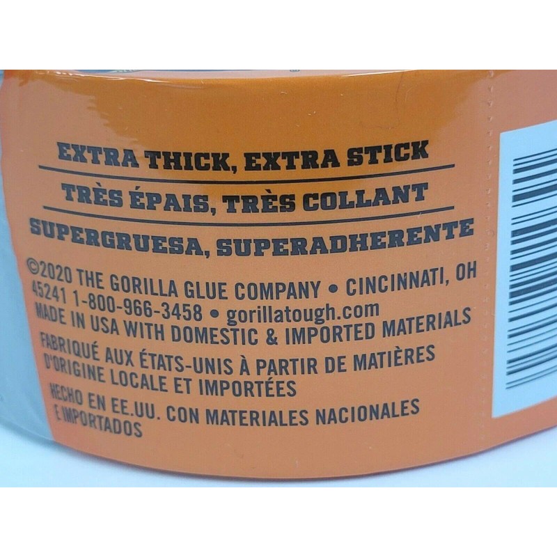 Gorilla Silver Gorilla Duct Tape Heavy Duty Double Thick 1.88