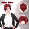 FantaLook Short Wine Red Cosplay Wig for Women Halloween Party