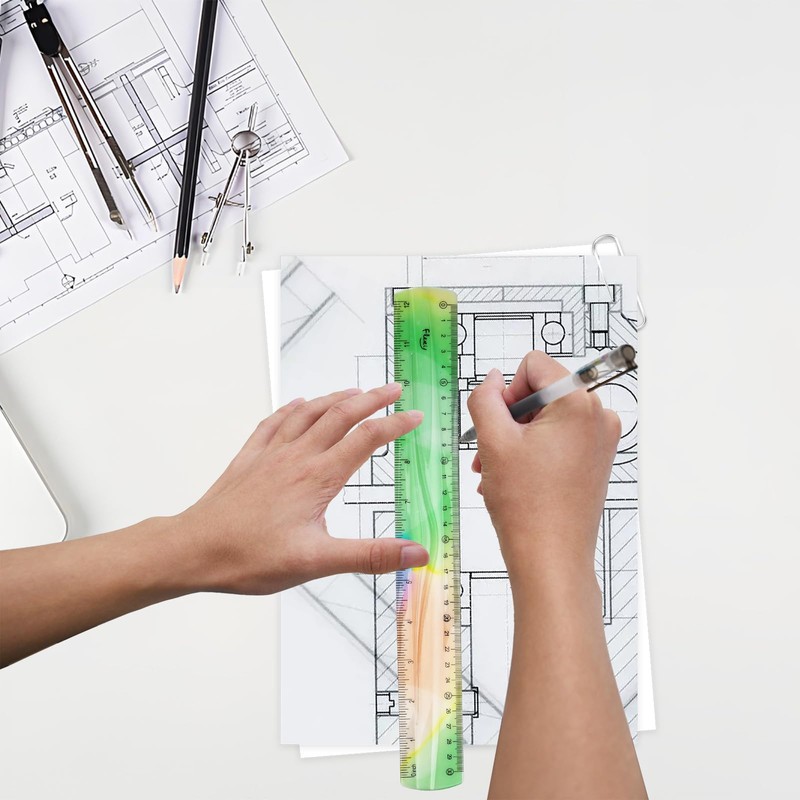 3 Pcs Ruler 30cm/20cm/15cm Folding, Colorful Ruler, Foldable Ruler Student